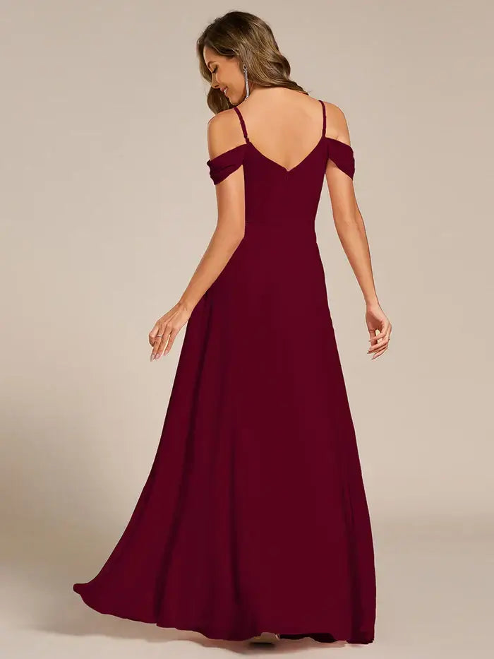 Burgundy Floor Length Dress