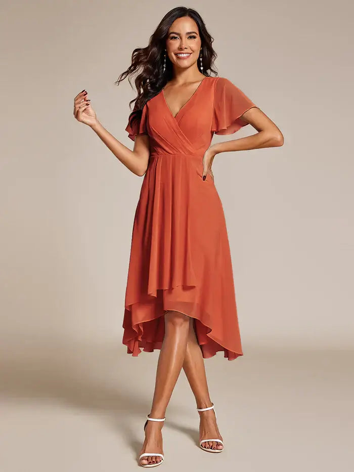 open lace back dress Formal Dress | Tea Length Dress