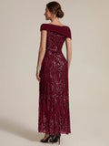 Back view of the elegant Annie Dress Burgundy - Order In, showcasing intricate design and flattering silhouette.