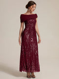 Annie Dress Burgundy - Order In, featuring elegant off-shoulder design and intricate beading, perfect for special occasions.