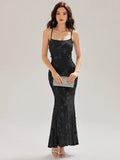 Abigail Dress Black - Order In bodycon floral dress with lace-up back, perfect for formal occasions.