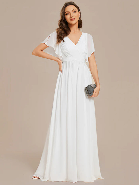 Bridesmaid Dress | Formal Dress | Long Dress | Short Sleeved Dress