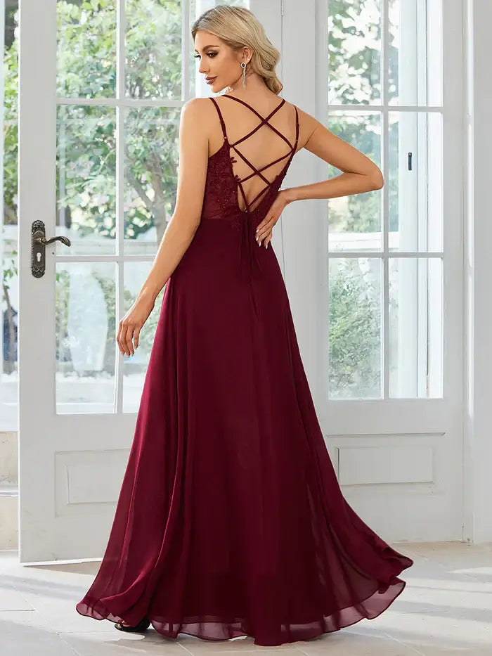 Scarlett Burgundy Stock Dress