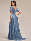Bernadette Dusky Blue Stock Dress