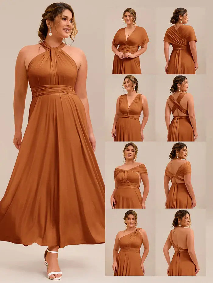 twist wrap bridesmaid dresses Classic Slip Copper main image 1