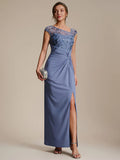 Dusky Blue Bridesmaid Dress Brisbane | Dusky Blue Mothe of the Bride Dress Queensland | Dusky Blue Mothe of the Groom Dress Redcliffe | Cynthia Dusky Blue Stock Dress