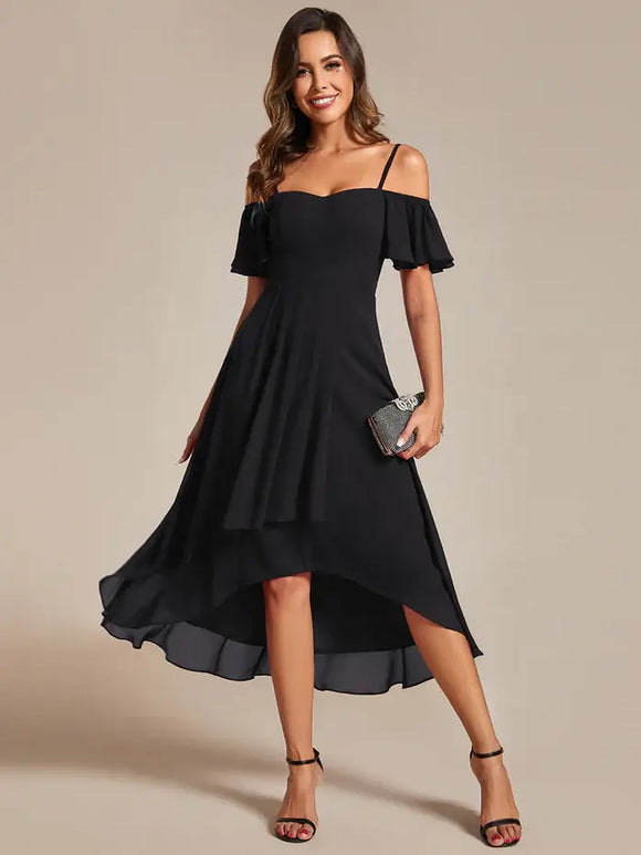 Desiree Tea Length Dress Black - Order In