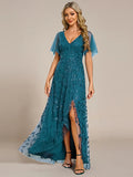 Teal Bridesmaid Dress | Teal Mother of the Bride Dress| Teal Mother of the Groom Dress | Edna Floor Length Dress Teal - Order In