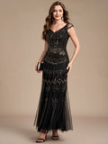 Karena Floor Length Dress Black - Order In featuring an elegant design with intricate beading and a flattering silhouette.