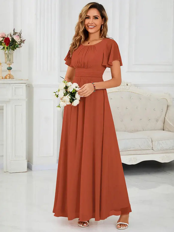 halter formal maxi dress Ella Orange Off Shoulder Formal Dress main image 0