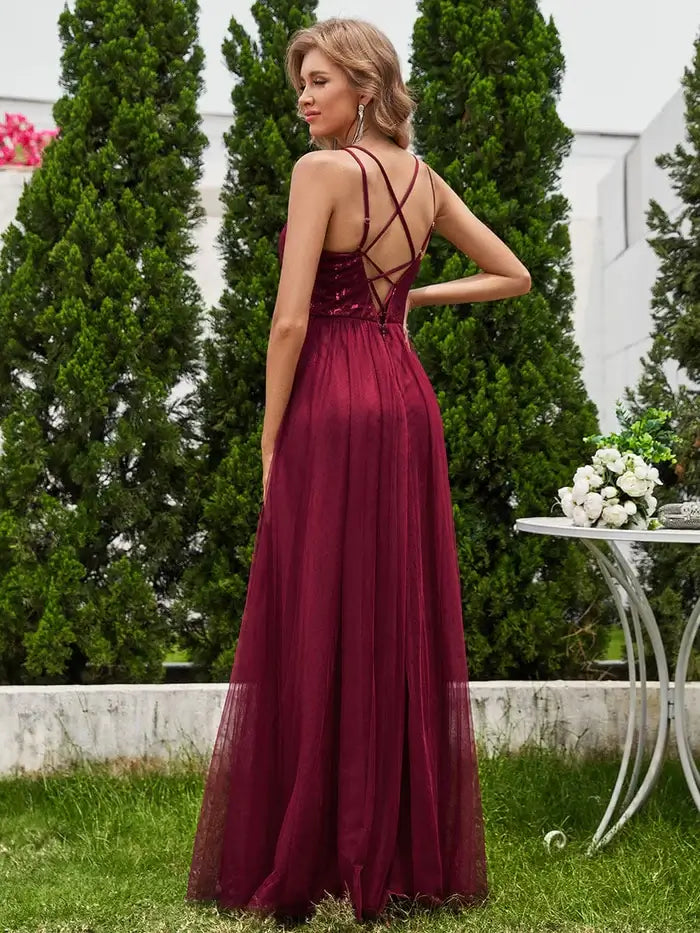 Victoria Burgundy Stock Dress