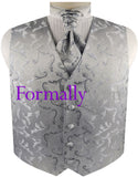Hawker Silver Ladies Made to Order Vest displayed on a mannequin with elegant design and matching tie.