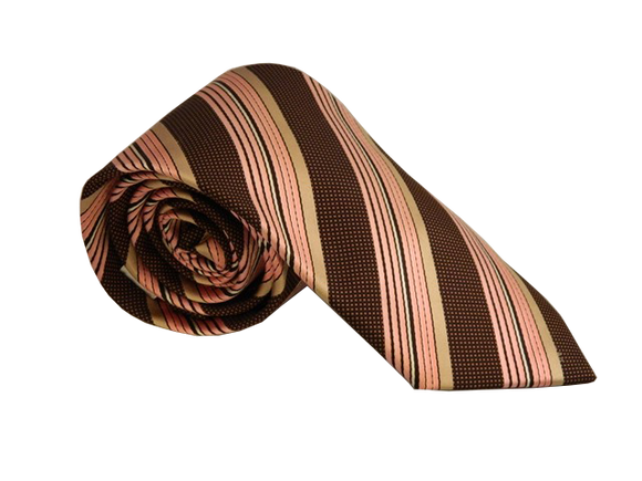 Striped Necktie | Brown Necktie | Silk Necktie