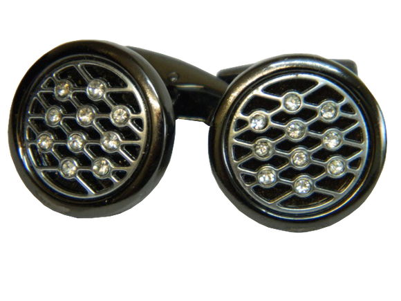 Charcoal Cufflinks | Round Cufflinks