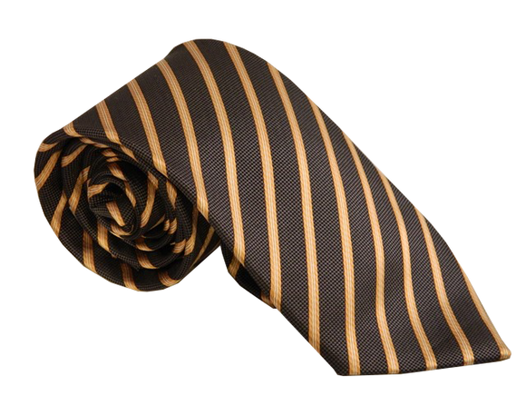 Brown Necktie | Striped Necktie | Silk Necktie