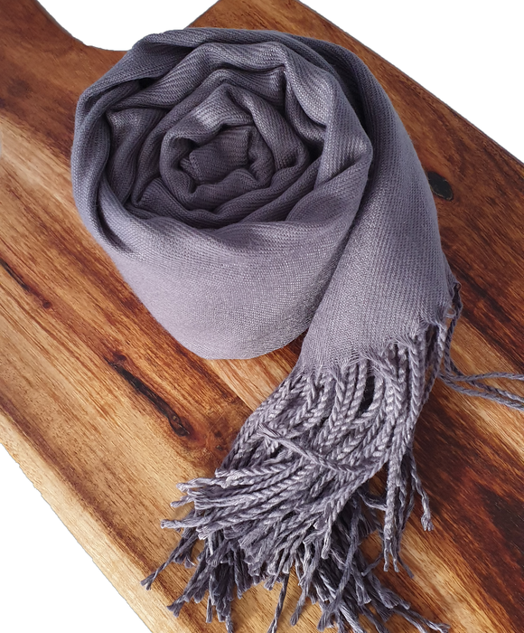 Charcoal Pashmina Tassel Scarf