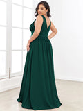 forest green bridesmaid dress with split