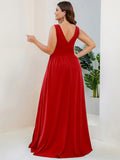 red bridesmaid dress with split