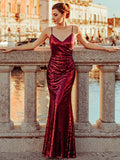 Burgundy Sparkly Dress | Burgundy Sequin Dress | Formal Dress | Long Dress