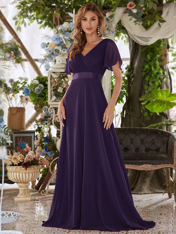 Aubergine Floor Length Dress