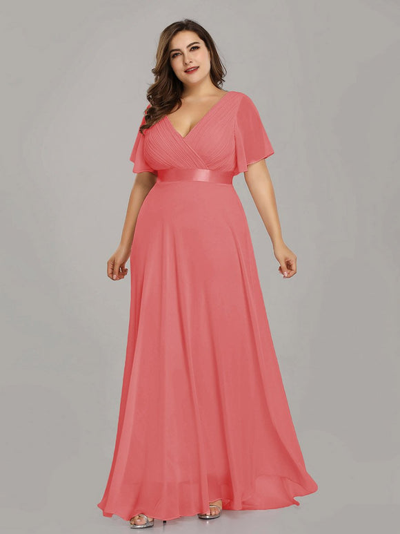 Coral Long Dress | Coral Bridesmaid Dress | Orange Long Dress | Orange Bridesmaid Dress