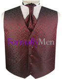 Burgundy Vest | Mens Vest | Mens Waiscoat | Boys Vest | Boys Waistcoat | Mens Wedding | Formal Vest | FM Formal Wear | Brisbane