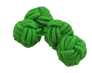 Silk Cufflinks | Silk Knots | Fabric Cufflinks | Green Cufflinks