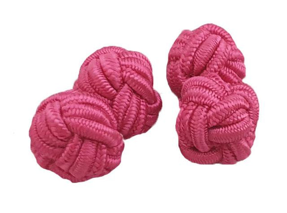 Silk Cufflinks | Silk Knots | Fabric Cufflinks | Pink Cufflinks