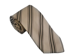 Beige Striped Tie | Mens Ties | Silk Ties | Silk Neckties