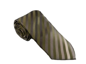 Green Stripe Tie | Grey Stripe Necktie | Striped Tie