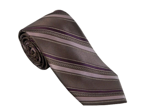 Grey Striped Tie | Mens Ties | Silk Ties | Silk Neckties | Purple Tie