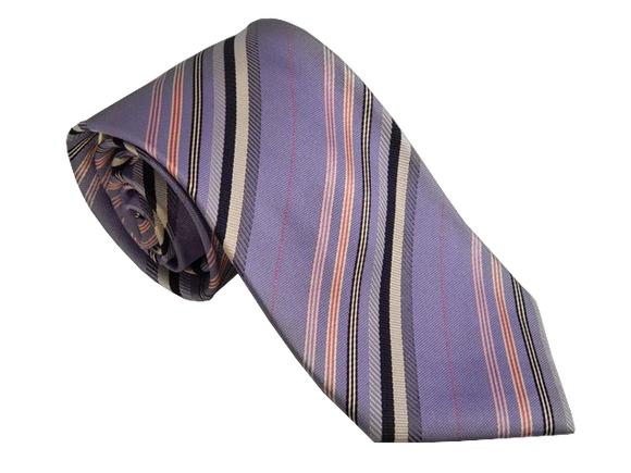 Blue Striped Tie | Mens Ties | Silk Ties | Silk Neckties | Purple Stripe Tie