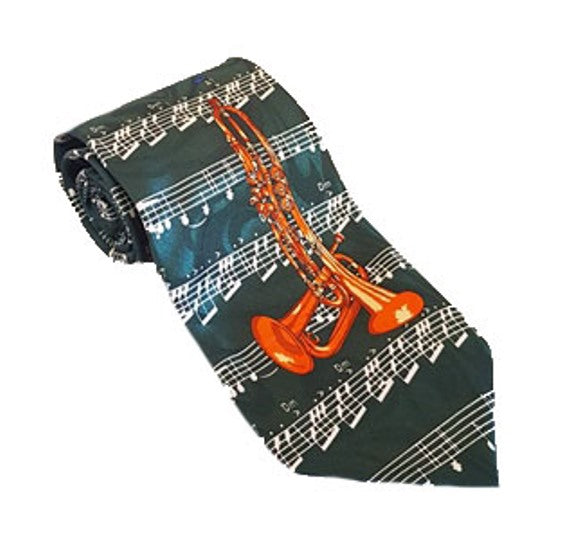 Green Music Tie | Musical Themed Ties | Music Themed Ties | Green Fun Tie | Green Instrument Tie