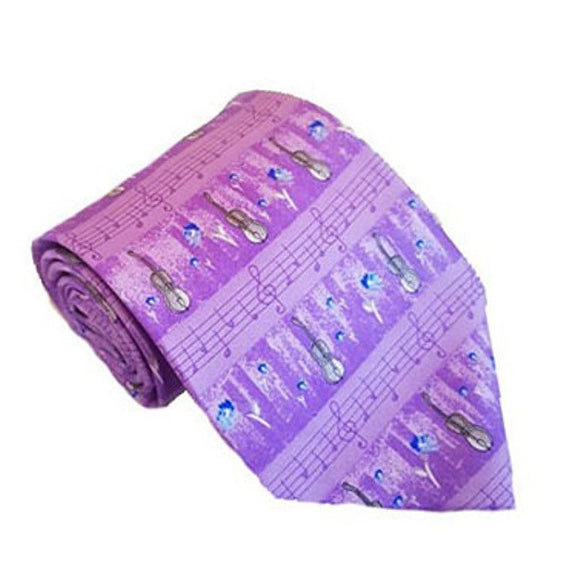 Purple Music Themed Tie | Purple Musical Theme Tie | Purple Music Tie | Sheet Music Tie