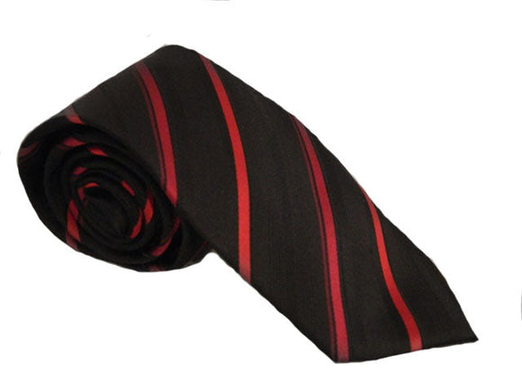 Black Necktie | Black Stripe Tie | Red Stripe Tie