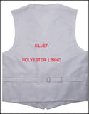 Hawker Silver Ladies Made to Order Vest featuring silver color and polyester lining, designed for a tailored fit.