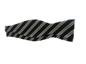 Blue Striped Tie | Black Striped Bowtie | Blue Striped Bow Tie