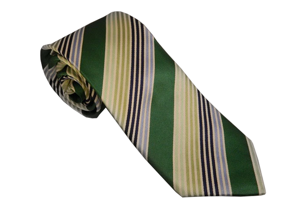 Green Stripe Tie | Mens Ties | Silk Ties | Silk Neckties