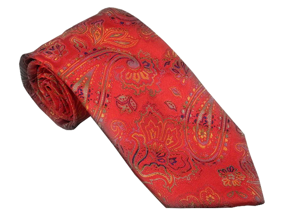 Red Tie | Mens Ties | Silk Ties | Silk Neckties | Paisley Tie
